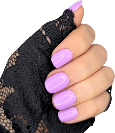 SD Press on Nails - B-57 - Plaknagels met nagellijm - Kort Naturel - Paars Pastel Lila - Set 20 Kunstnagels handgemaakt van gel polish - Accessoires - Kunstnagels - Valse Nagels