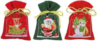 Vervaco - Kruidenzakje kit - Kerst - Kerstfiguren set van 3 - PN-0172635 - Borduren - Borduurpakket - Borduurpakket volwassenen - Borduurpakket kind