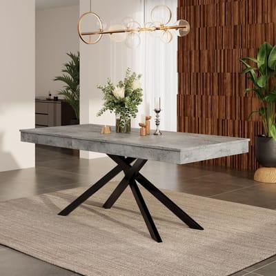 Uittrekbare eettafel - Verstelbare tafel - Gezellig dineren - Flexibel uitbreidbaar - 140-180 cm - Grijs