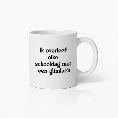 Leraars Glimlach Koffiemok - 'Ik Overleef Elke Schooldag Met Een Glimlach' – Motiverende Keramische Beker Voor Leraren