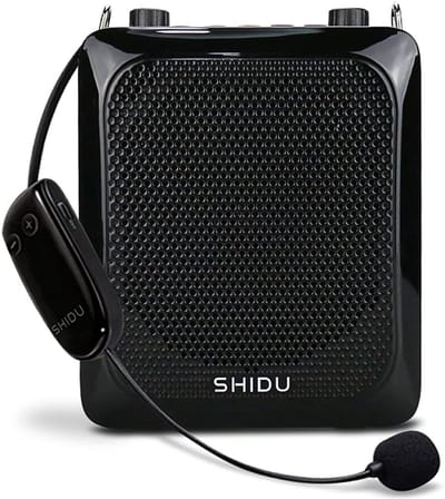 MELVRA Spraakversterker - 25W Draadloos PA-Systeem - Met UHF Headset Microfoon - Bluetooth - Draagbare Stemversterker voor Leraren, Fitness & Rondleiding - Zwart
