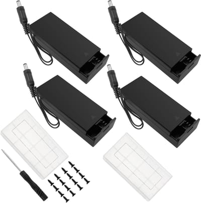 Batterijhouders - Opbergdozen - Elektronica Projecten - Met Aan/Uit Schakelaar - 4 Stuks - Zwart