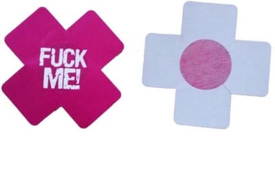 New Age Devi - Fuck Me - roze kruis - tepel stickers erotische - tepelversiering
