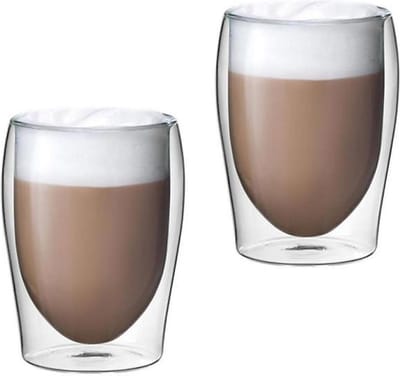 Scanpart dubbelwandige koffieglazen 300 ml - Cappuccino - koffieglasglas dubbelwandig - 2 stuks