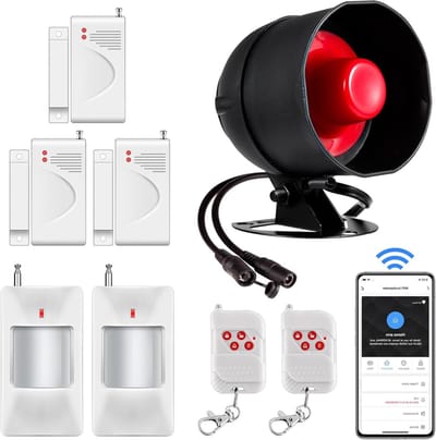 Sirene met magneet - Alarm systeem - Woning beveiliging - 120 dB geluid - 15x15x10 cm