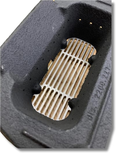 Vuurschaal Gietijzer - Haard Onderdeel - Open Haard Onderhoud - Hittebestendig Materiaal - 18 x 6.5 x 11 cm - Zwart