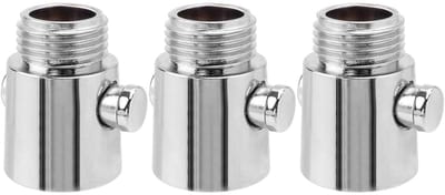 Dailygoods- Afsluitklep 3 Stuks - Douche Flow Control Ventiel - Douchekop Slang Adapter - Waterbesparing - Chroom Afwerking - G1/2" Verbindingsgrootte - Waterregelaar