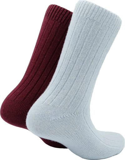 The Sockmaker sokken dames 36-41 - 2-pack Cashmere - duurzaam - Blue and Burgundy