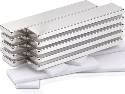 Dailygoods- Neodymium Magneten Extra Sterk - 10 Stuks - Rechthoekig 50 x 10 x 3 mm - Zelfklevend - Magneten voor Prikbord - Magneten voor Whiteboard
