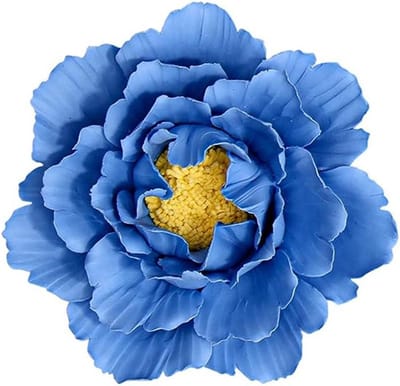 Keramische Bloemen - Wanddecoratie Bloemen - Muren Versieren - Handgemaakte Sculptuur - 15 x 15 cm - Blauwe Pioen