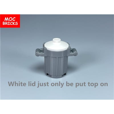 10 stuks/partij MOC Stenen DIY Container Prullenbak met 4 Dekselhouders passend bij 92926 Bouwstenen figuur Gemonteerd Speelgoed kinder cadeaus
