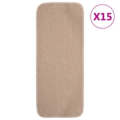 vidaXL - Trapmatten - 15 - st - anti-slip - rechthoekig - 60x25 - cm - beige