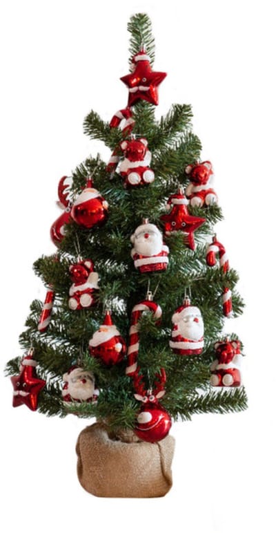 Kunstboom/kunst kerstboom inclusief kerstversiering 75 cm - Kunst kerstboompjes/kunstboompjes - Kerstversiering