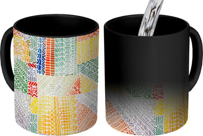 Magische Mok - Foto op Warmte Mokken - Koffiemok - Patronen - Mozaïek - Abstract - Magic Mok - Beker - 350 ML - Theemok