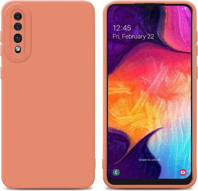 Cadorabo Hoesje geschikt voor Samsung Galaxy A50 4G / A50s / A30s in FLUID LICHT ORANJE - Beschermhoes gemaakt van flexibel TPU silicone Cover Fluid Case