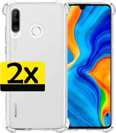 Hoesje - 2 Stuks - Geschikt voor Huawei P30 Lite - Sterk & Shockproof - Siliconen Case - Back Cover - Telefoon Hoes Shock Proof - Telefoonhoesjes - Transparant
