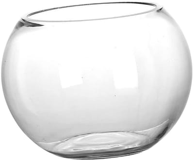 Ronde glazen viskom 12 cm heldere visglas vaas voor kleine aquaria, planten en decoratie in de woonkamer of kantoor
