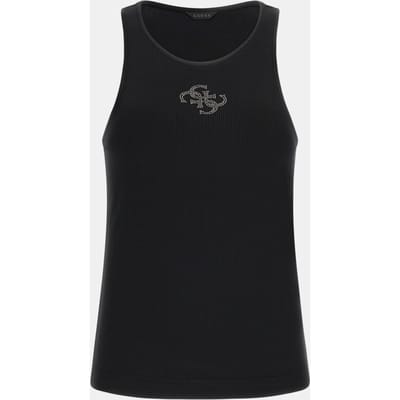 GUESS  Eco New Sl Round Nk Guen Jet Black A996 Size: XS | Tanks & Camis Outlet | Dames | Zwart