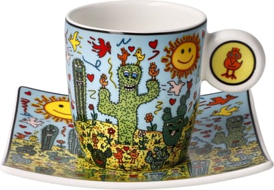 Goebel - James Rizzi | Kop en schotel Espresso Desert Life | Porselein - 10cm - 100ml