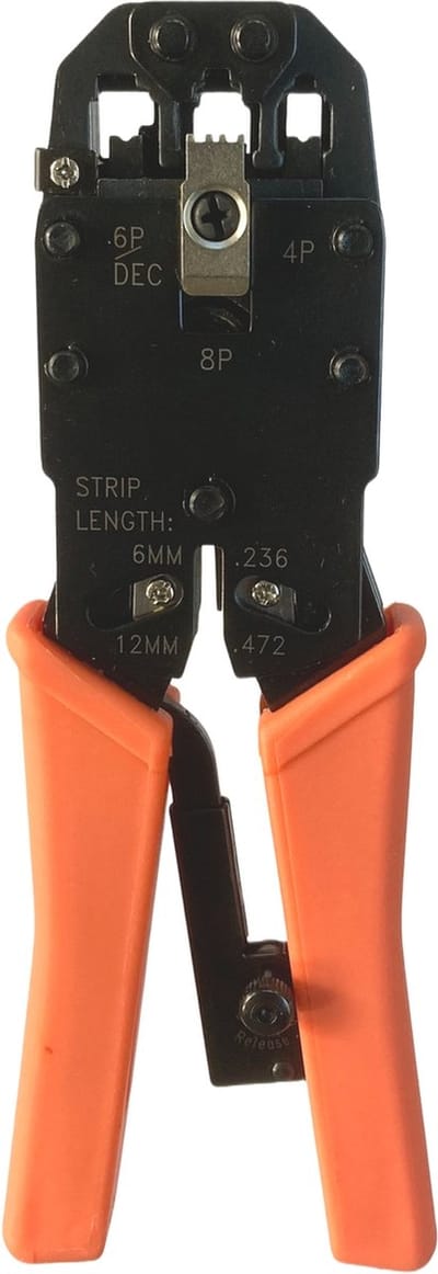 TANG - Crimp Tool - PROFESSIONELE TANG voor modulair jack plugjes - RJ45 - RJ11 - RJ9-10 - DEC -2008