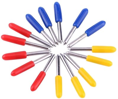 Dailygoods- Snijmes 15 Stuks - Wolfraamstaal - Hoge Hardheid - Snijmessen voor Vinylsnijder - Snijbestendig - Diverse Hoeken 30°/45°/60°