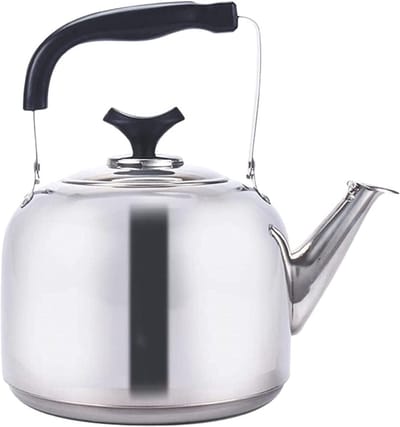 Waterkoker Roestvrij Staal - Theepot Fluitketel - Water Koken - Luid Fluit Signaal - 5 Liter - Zilver