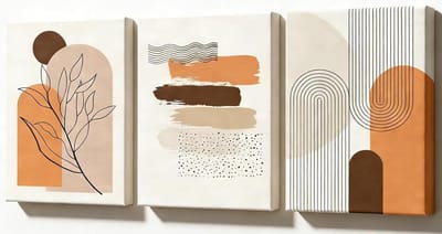 Canvasfoto's Set - Wanddecoratie Set - Woonkamer Decoratie - 3-Delige Galerijmuur - 30x40 cm - Abstract Boho