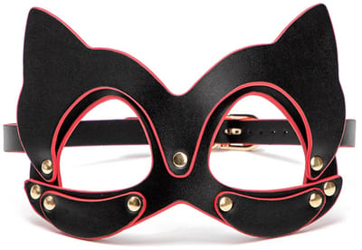 Smart Moves - Kattenmasker met Studs - Zwart/Rood
