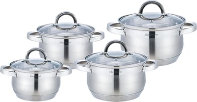 RVS Pannenset 8-delig - Inductie - Alle Warmtebronnen - Inductie