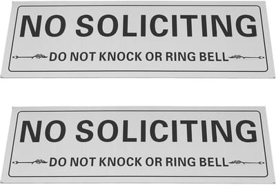 Dailygoods- Deursticker No Request - Aluminium - Waterdicht - Schokbestendig - Antislip - 19cm x 6.3cm - Sterke zelfklevende achterkant - Deurstickers