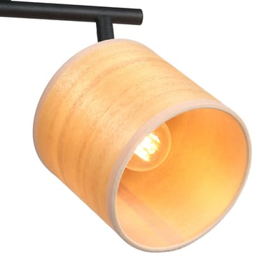 Plafondspot Bambus 3666ZW Zwart van Mexlite | Draaibaar en kantelbaar | Metaal | 33 x 12 x 22 cm | Trendy design voor binnengebruik