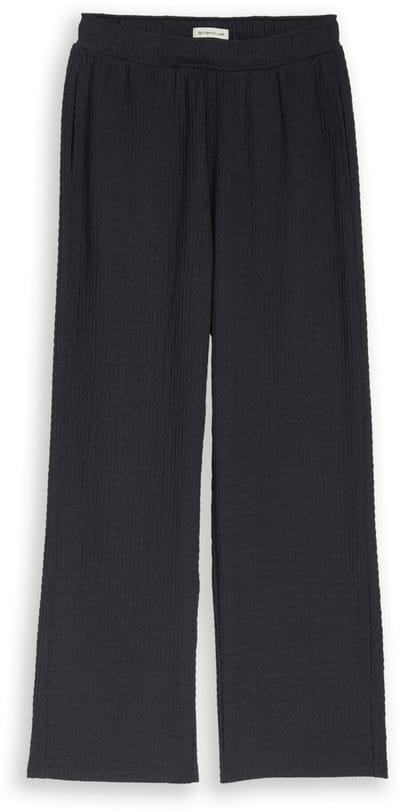 Tom Tailor - Broek met wijde pijpen en structuur - Maat 158 - coal grey