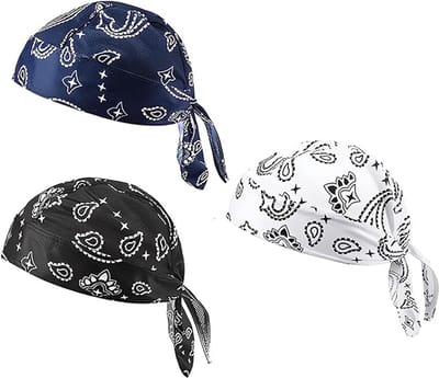 Hoofdband - Koelbandana - Fietsbandana - 3 stuks - Bandana - Zweetafvoerende bandana - Grote maat - Motorbandana - Ademende bandana - Unisex - Multicolor