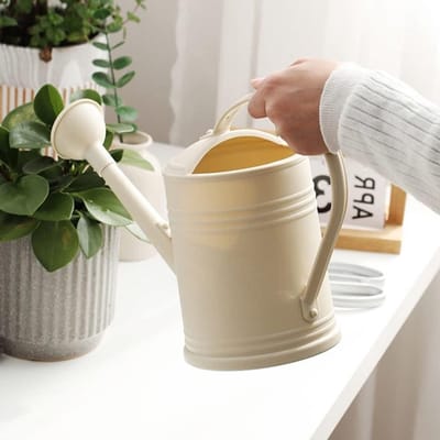 Binnen gieter - Bloemen gieter - Planten water geven - Extra lange tuit - 1.8L inhoud - Beige