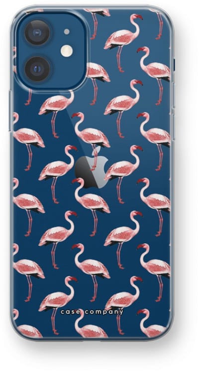 Case Company® - Hoesje geschikt voor iPhone 12 mini hoesje - Flamingo - Soft Cover Telefoonhoesje - Bescherming aan alle Kanten en Schermrand
