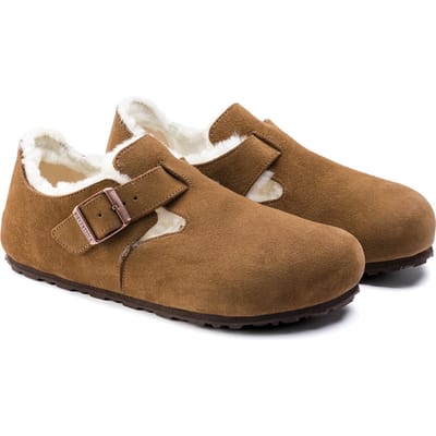 Birkenstock - maat 39 - London VL Shearling Narrow Dames Clogs - Tea