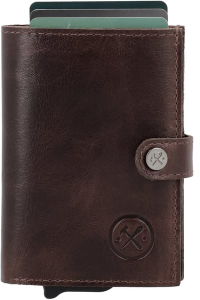 Hide & Stitches Porto Safety Wallet - Donkerbruin