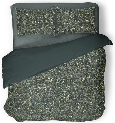 Eleganzzz Dekbedovertrek Foil Velvet - Green - Dekbedovertrek 200x200/220cm - 100% Velvet - Tweepersoons dekbedovertrekken - Dekbedovertrek met Goud