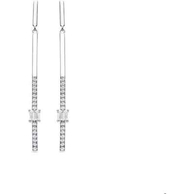 Luxenter Oorbellen van 925 sterling zilver met glanzende zirkonia en rhodiumafwerking - Yacko