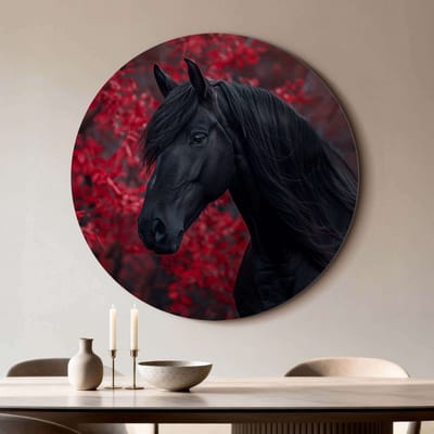 KitchenArt - Midnight Ember - Muurcirkel Binnen - ø 100 cm - Wandcirkel - Mét Ophangsysteem - Wanddecoratie - Muurdecoratie