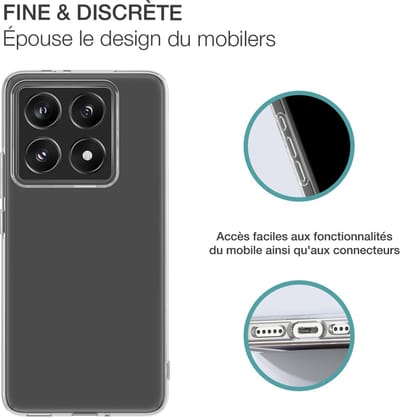 Bigben Connected, Hoesje geschikt voor Xiaomi 14T Pro - Flexibel SiliSoft Anti-Vergeling, Transparant