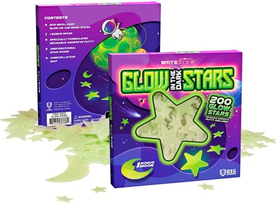 YYchan Muursticker - Glow in the Dark Sterren – 200 Glowstars + Maan | Incl. Montagemateriaal & Sterrenbeeldengids