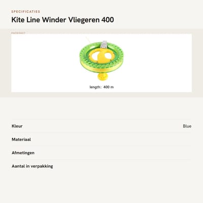 Dailygoods- Vliegerlijnwinder 400 m sterke lijn - Kant-en-klaar - Handgemaakt - Lichtgewicht - Ideaal voor buitenactiviteiten - Gemakkelijk te gebruiken - Vlieger
