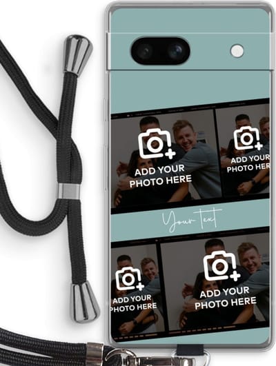 Gepersonaliseerd - Case Company® - Hoesje met koord geschikt voor Google Pixel 7A hoesje met Koord - Filmrol N°2 - Telefoonhoesje met Zwart Koord - Bescherming aan alle Kanten en Over de Schermrand