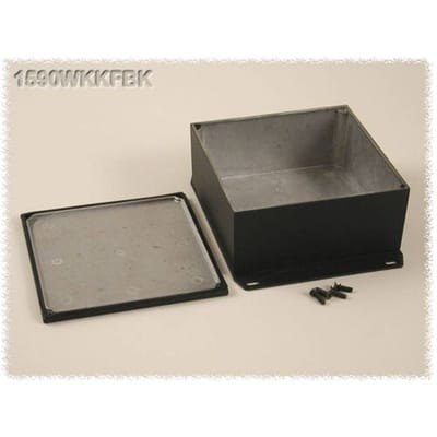 Hammond Electronics 1590WKKFBK Universele behuizing 125 x 125 x 57 Aluminium Zwart 1 stuk(s)