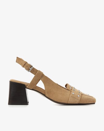 VIA VAI Laine Julia Slingbacks Dames - Suède - Beige - Maat 38