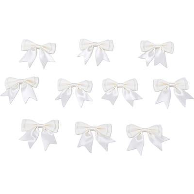 10 Stuks Satijnen Lint Strikken Herbruikbare Cadeauverpakking Strikken voor Knutselen Taart Decoratie DIY Haarklem beige