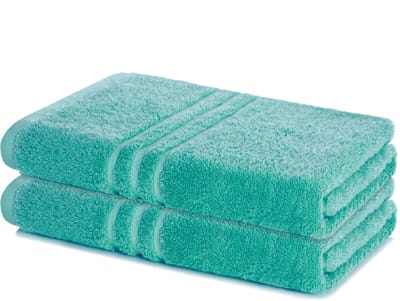 Lavea® Set van 2 Badhanddoeken 70x140 cm 100% Katoen – Zacht en Absorberend – Ideaal als Grote Badhanddoek, Badlaken of Handdoek – Turquoise