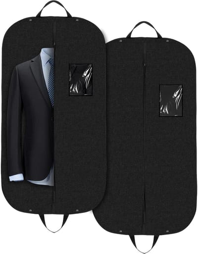 Set van 2 Zwarte Kledinghoezen voor Reis en Opslag (60x120 cm)