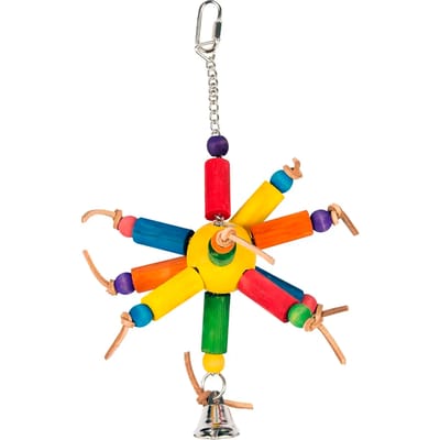 Duvoplus - Hangspeelgoed - Vogels - Kleurrijk Houten Blokjes & Leder 35cm - 1st